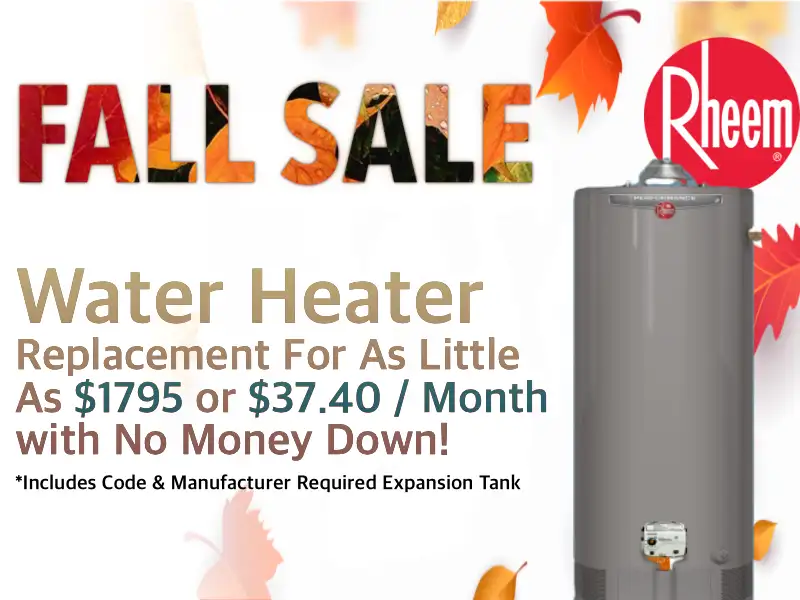 Fall season with leaves rheem wahter heater on sale